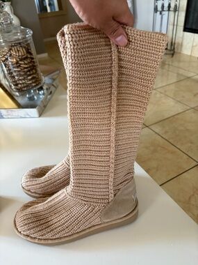 UGG Women's Knit Tall Boots in Light Tan